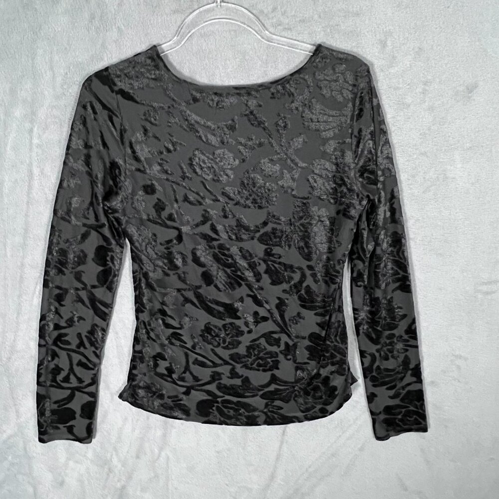 Sundance Bella Grace black velvet burnout top XS - Picture 3 of 6